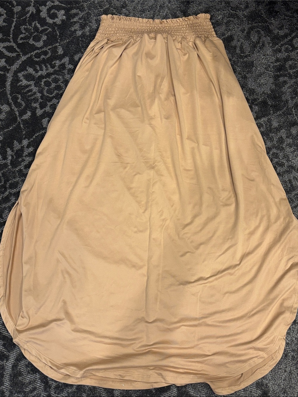 Ninexis Women's Elastic Waist Maxi Skirt - Beige